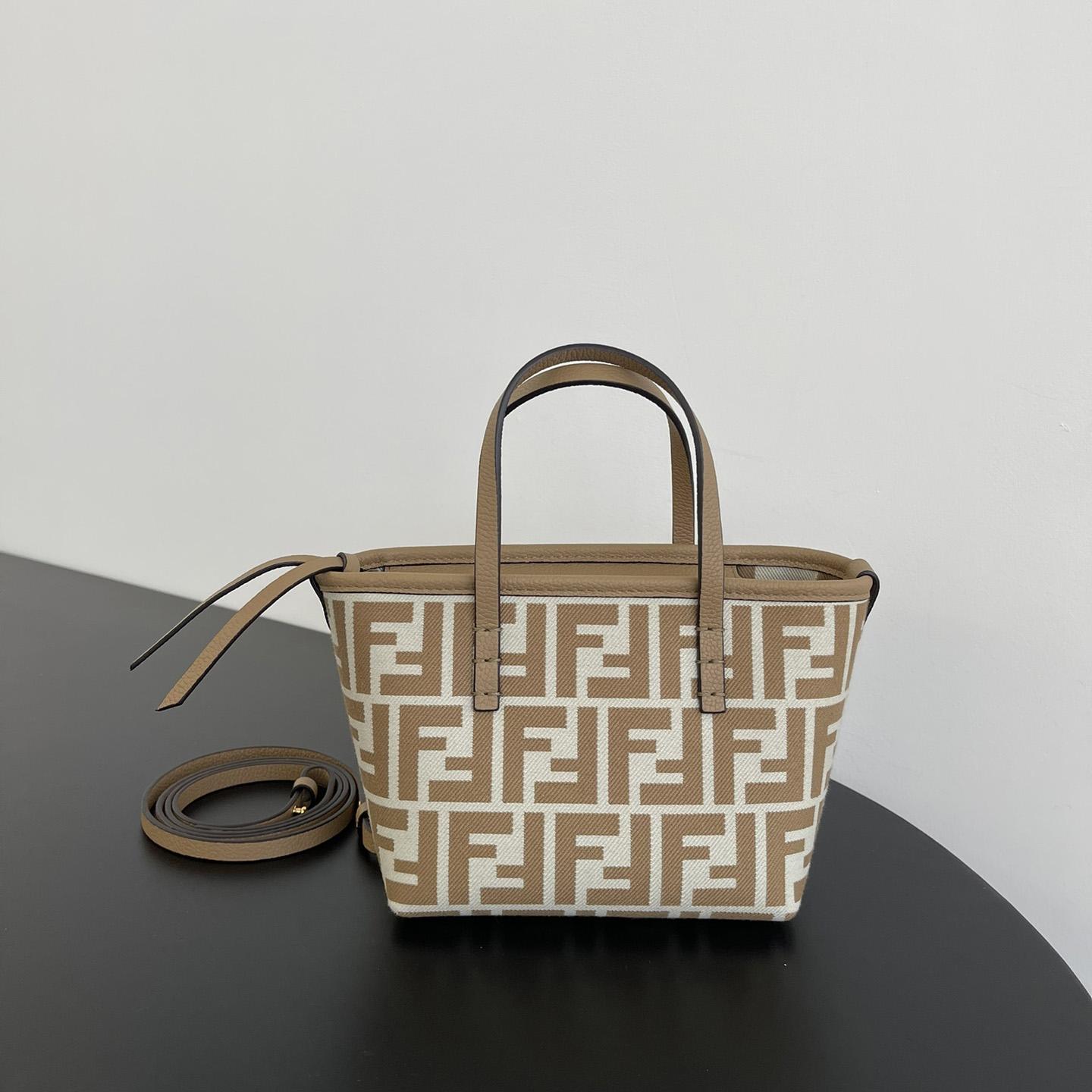 Fendi Mini Roll FF Beige Jacquard Mini Bag - DopestKickz