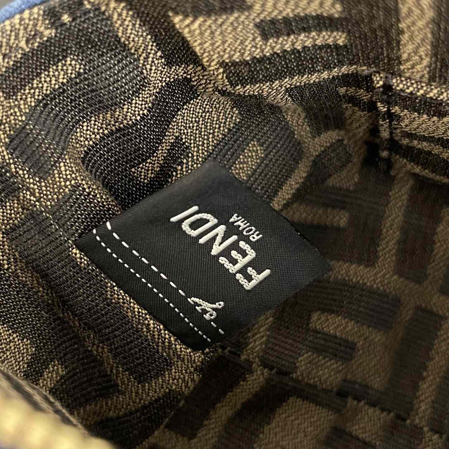 Fendi By The Way Mini Light blue FF Denim Fabric Mini Bag - DopestKickz