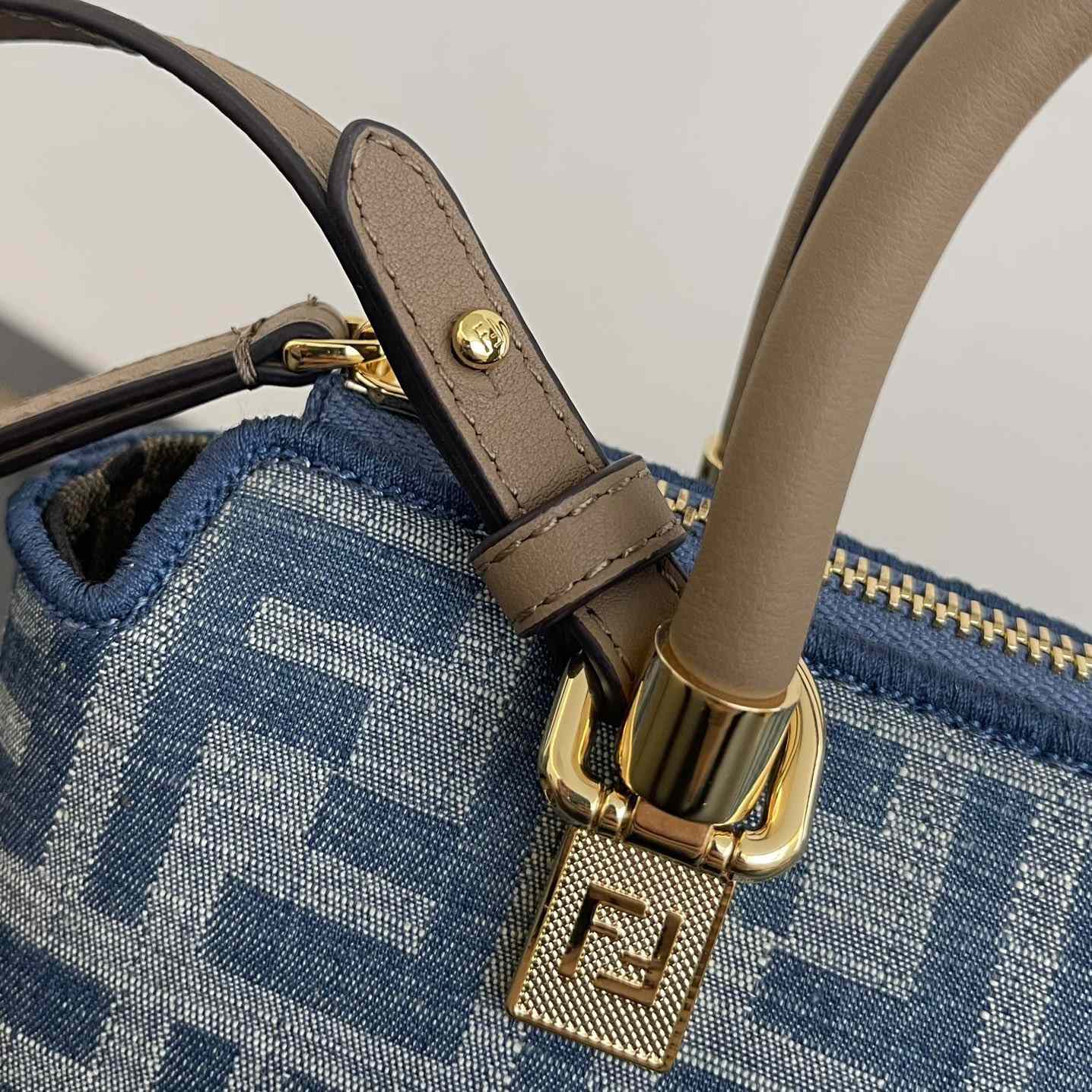 Fendi By The Way Mini Light blue FF Denim Fabric Mini Bag - DopestKickz