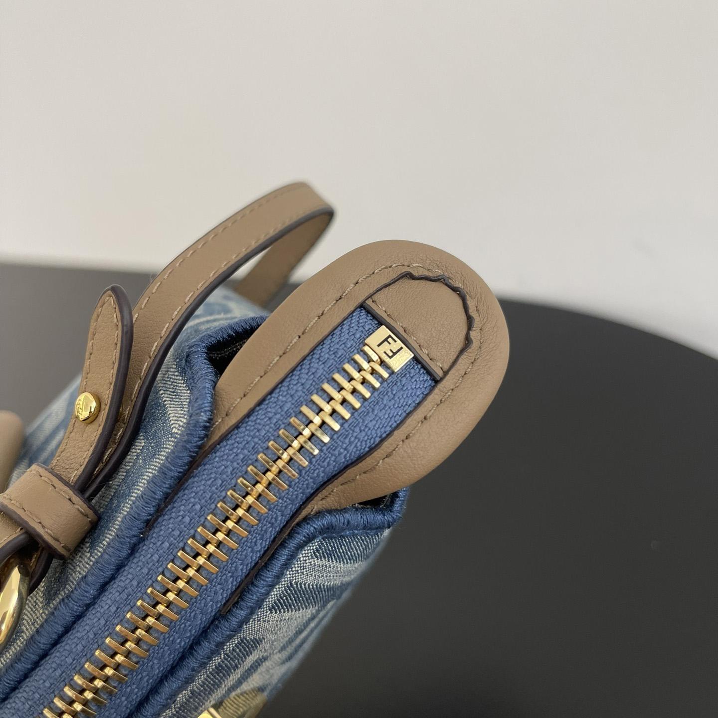 Fendi By The Way Mini Light blue FF Denim Fabric Mini Bag - DopestKickz