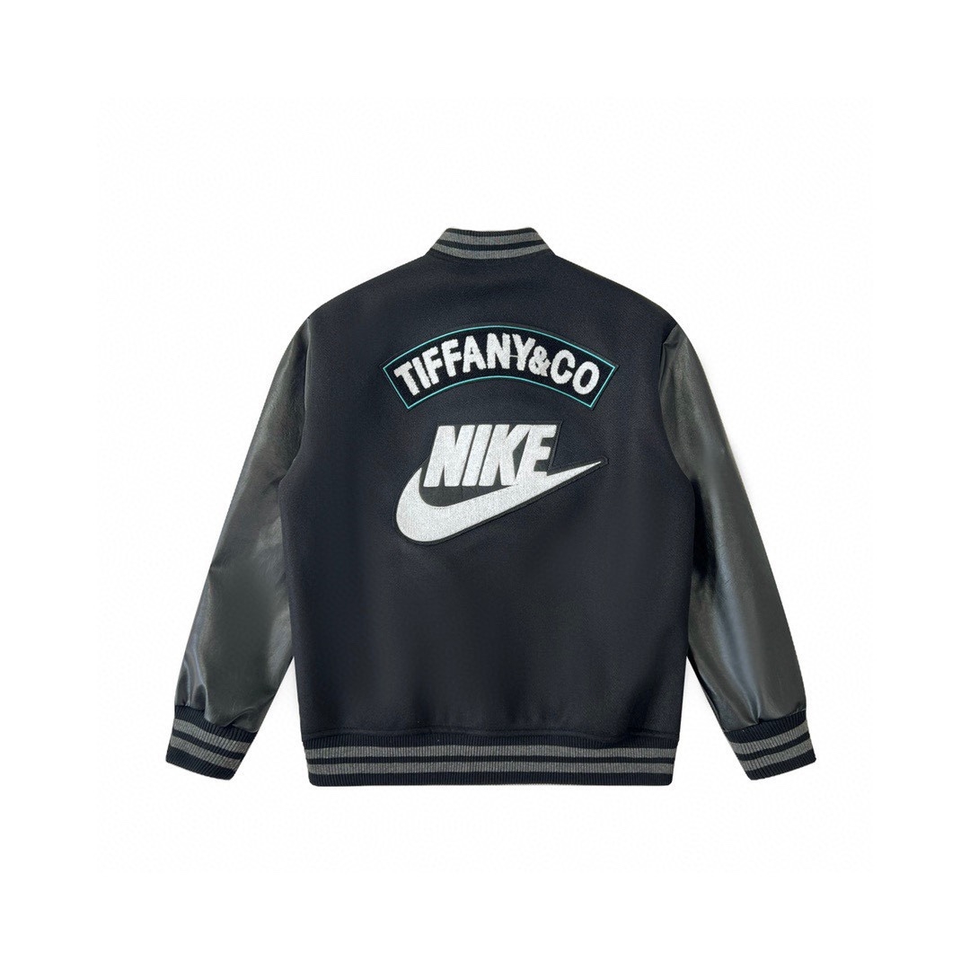 Tiffany And Co Nike Black Varsity Bomber Jacket - DopestKickz