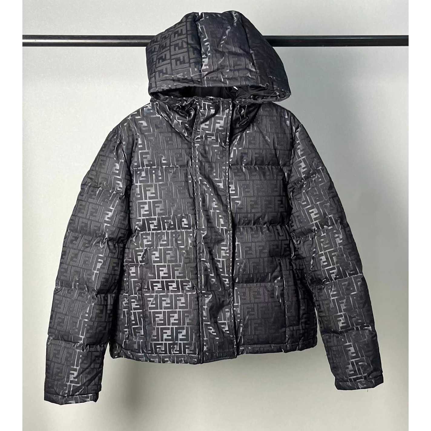 Fendi Black FF Nylon Down Jacket - DopestKickz