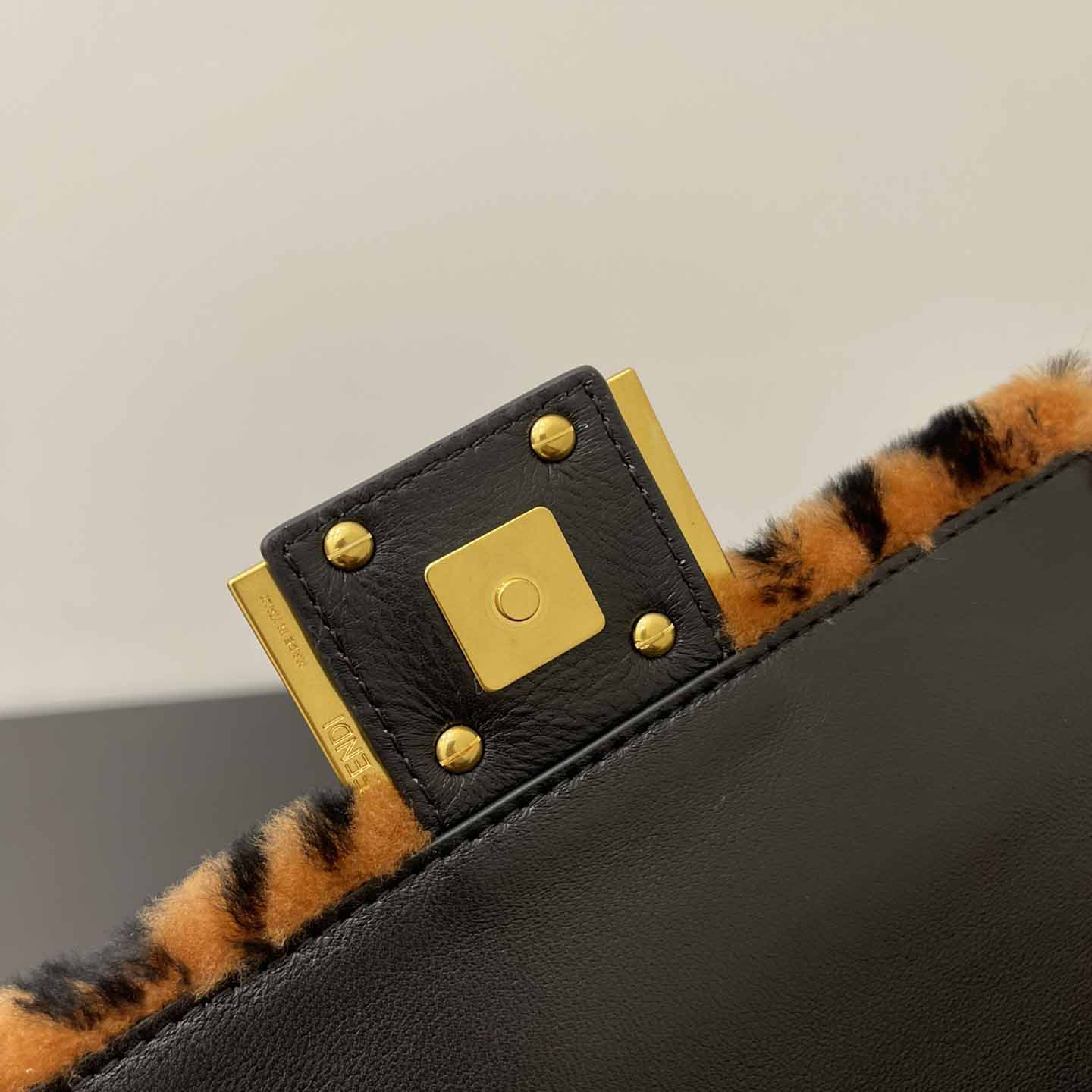 Fendi Mini Baguette Brown Sheepskin Bag - DopestKickz