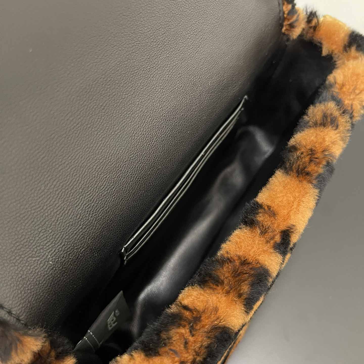 Fendi Mini Baguette Brown Sheepskin Bag - DopestKickz