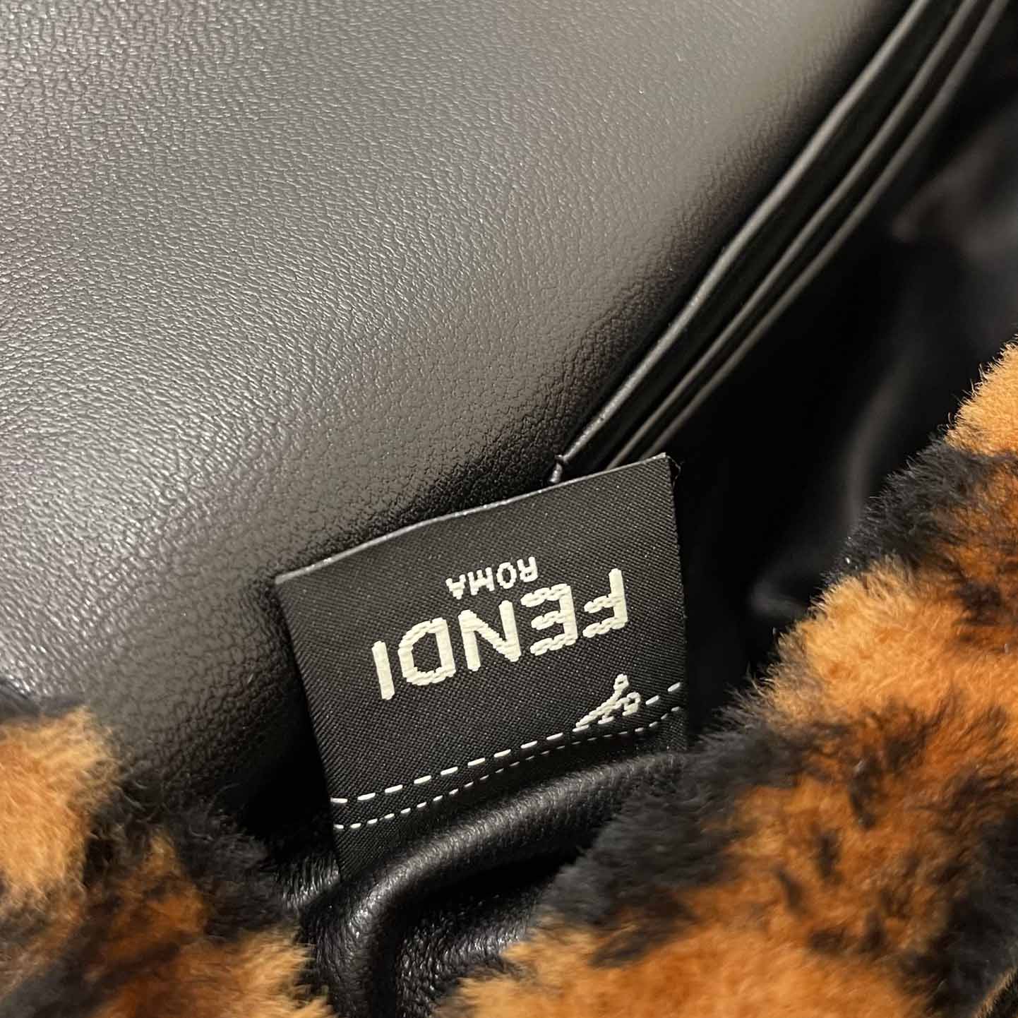 Fendi Mini Baguette Brown Sheepskin Bag - DopestKickz