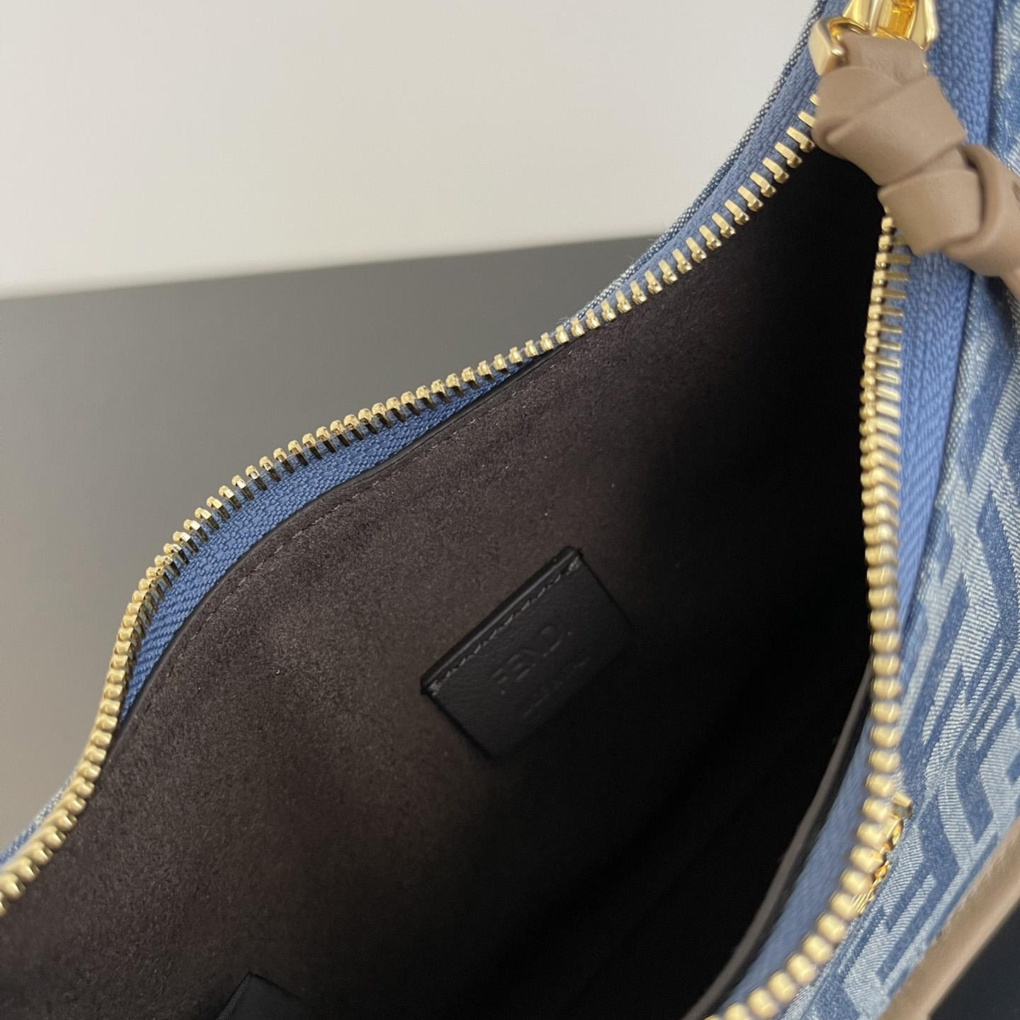 Fendi Mini Fendessence Light Blue FF Denim Fabric Mini Bag - DopestKickz