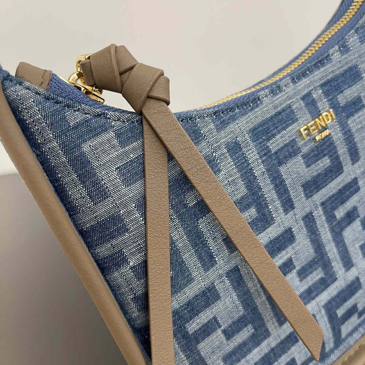 Fendi Mini Fendessence Light Blue FF Denim Fabric Mini Bag - DopestKickz