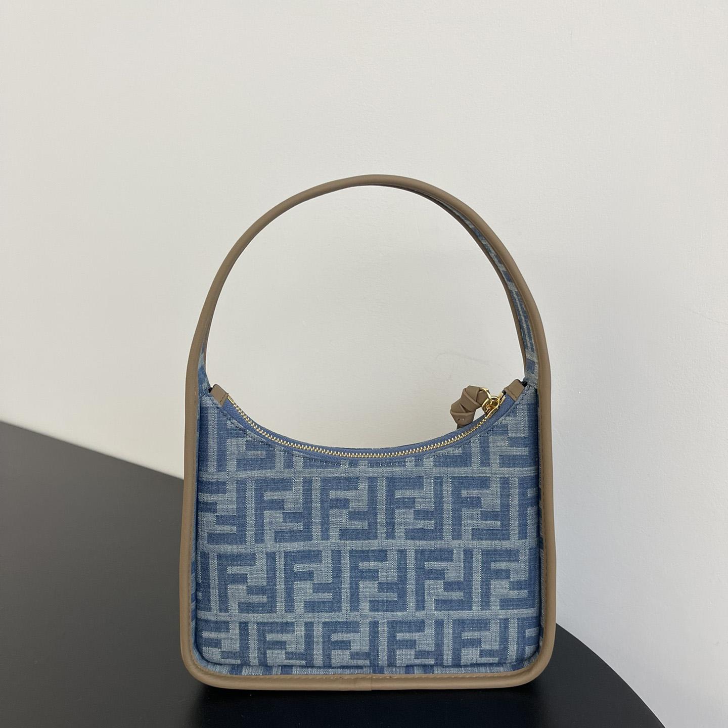 Fendi Mini Fendessence Light Blue FF Denim Fabric Mini Bag - DopestKickz