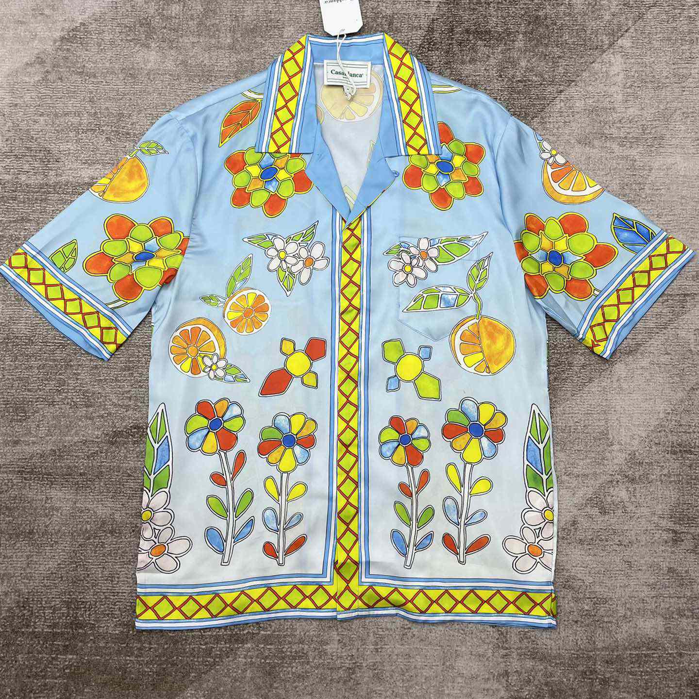 Casablanca Cuban Collar Short-Sleeve Shirt 'Yoruba Flowers'   CA3486 - DopestKickz