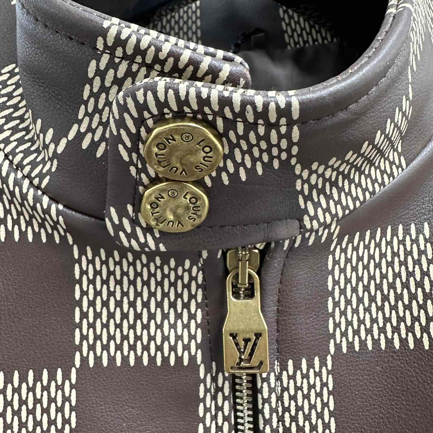 Louis Vuitton Damier Leather Harrington Jacket   1AFIMC - DopestKickz