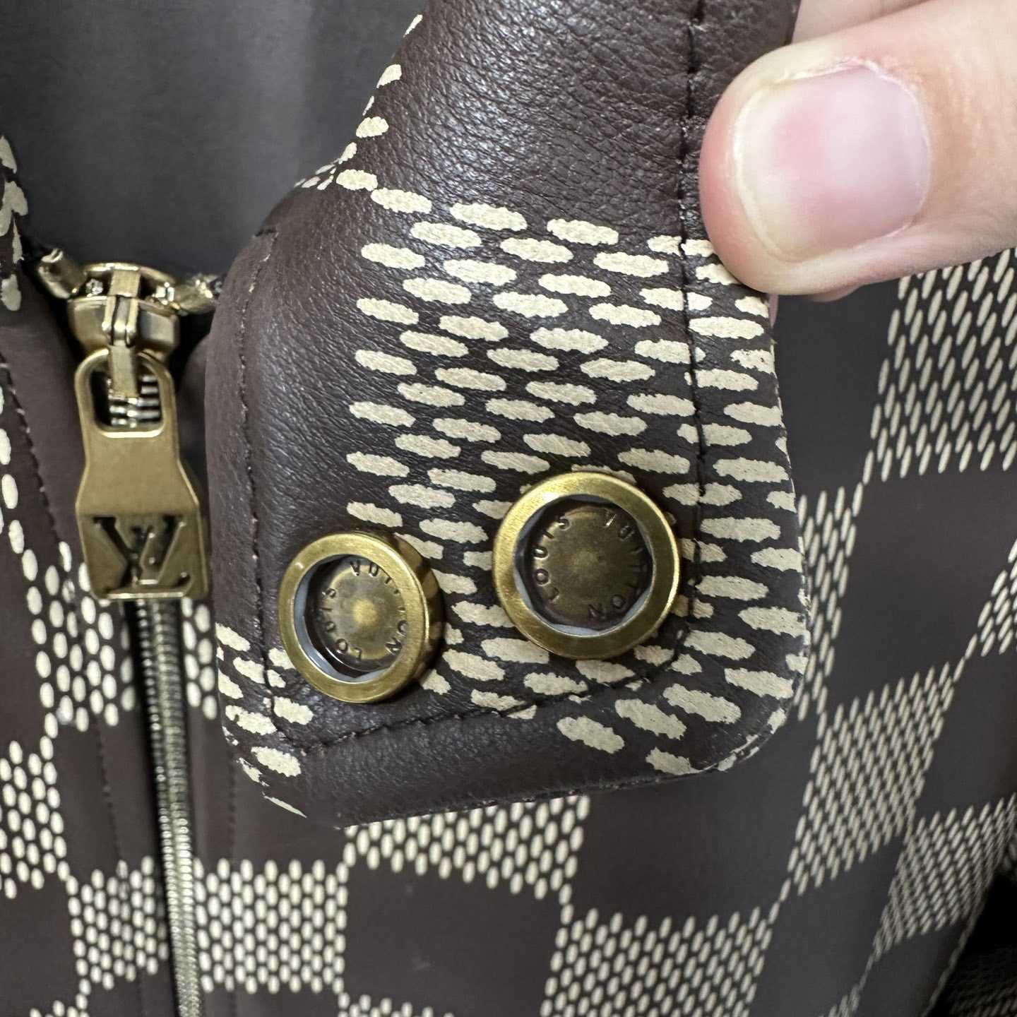 Louis Vuitton Damier Leather Harrington Jacket   1AFIMC - DopestKickz