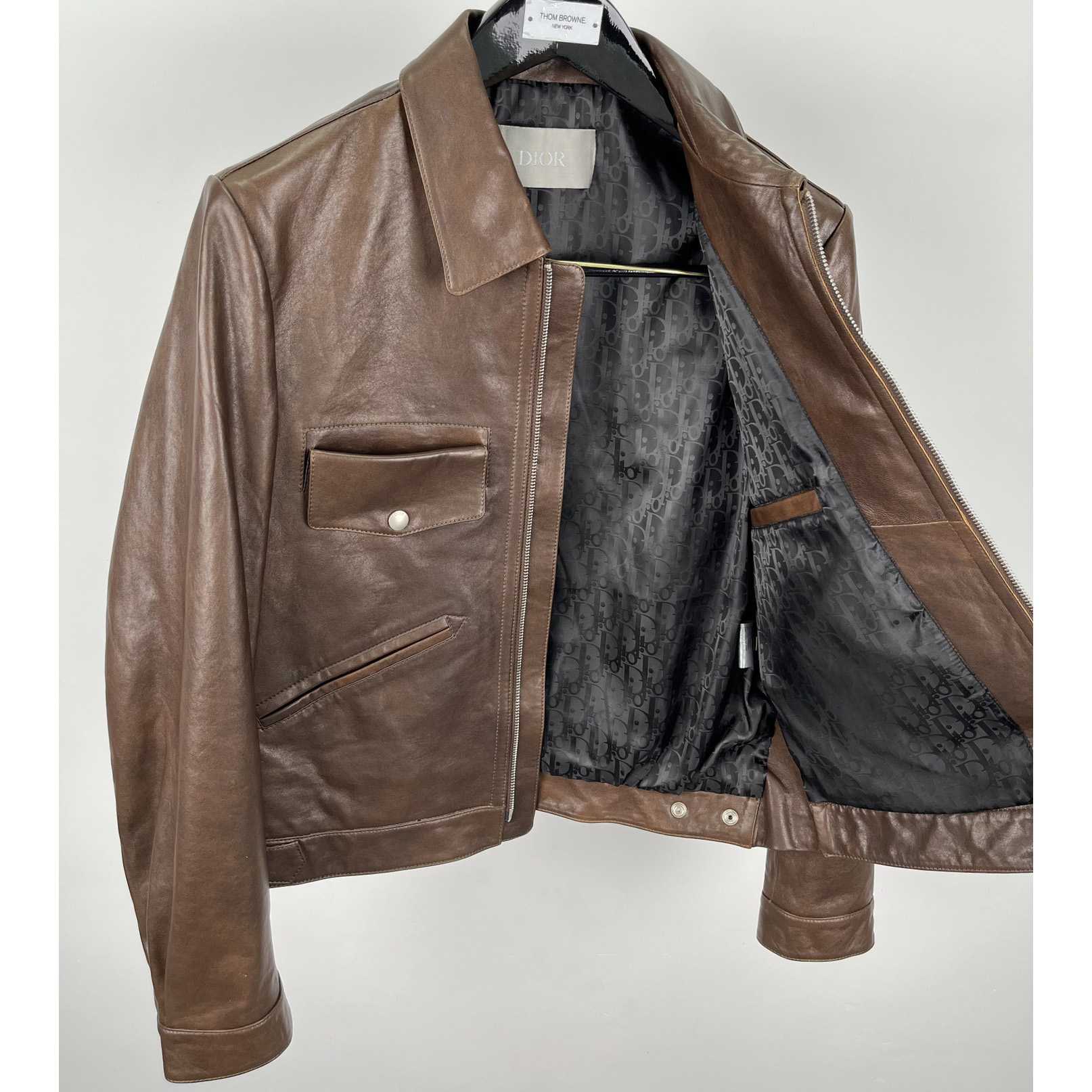 Dior Zipped Jacket Brown Napa Calfskin - DopestKickz