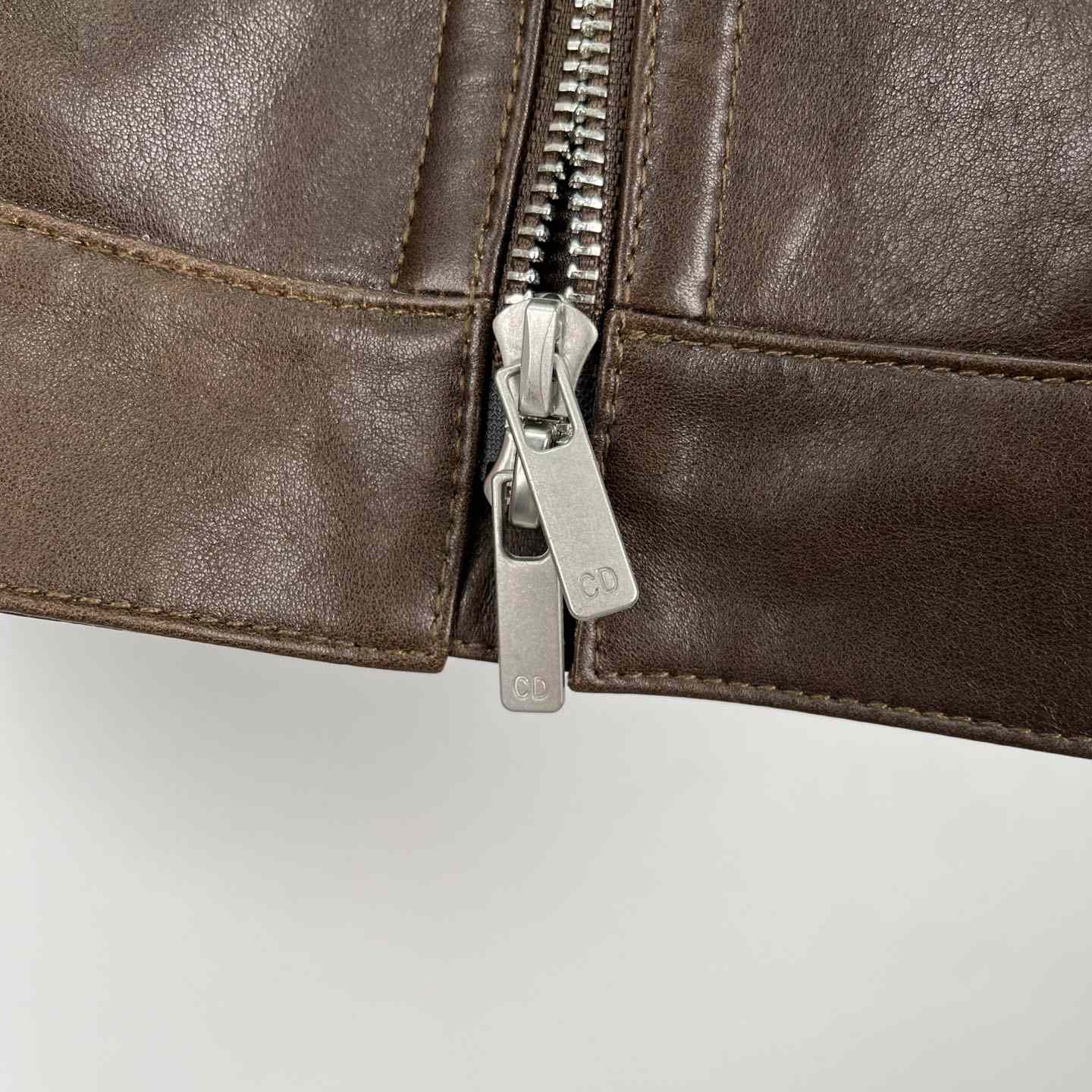 Dior Zipped Jacket Brown Napa Calfskin - DopestKickz