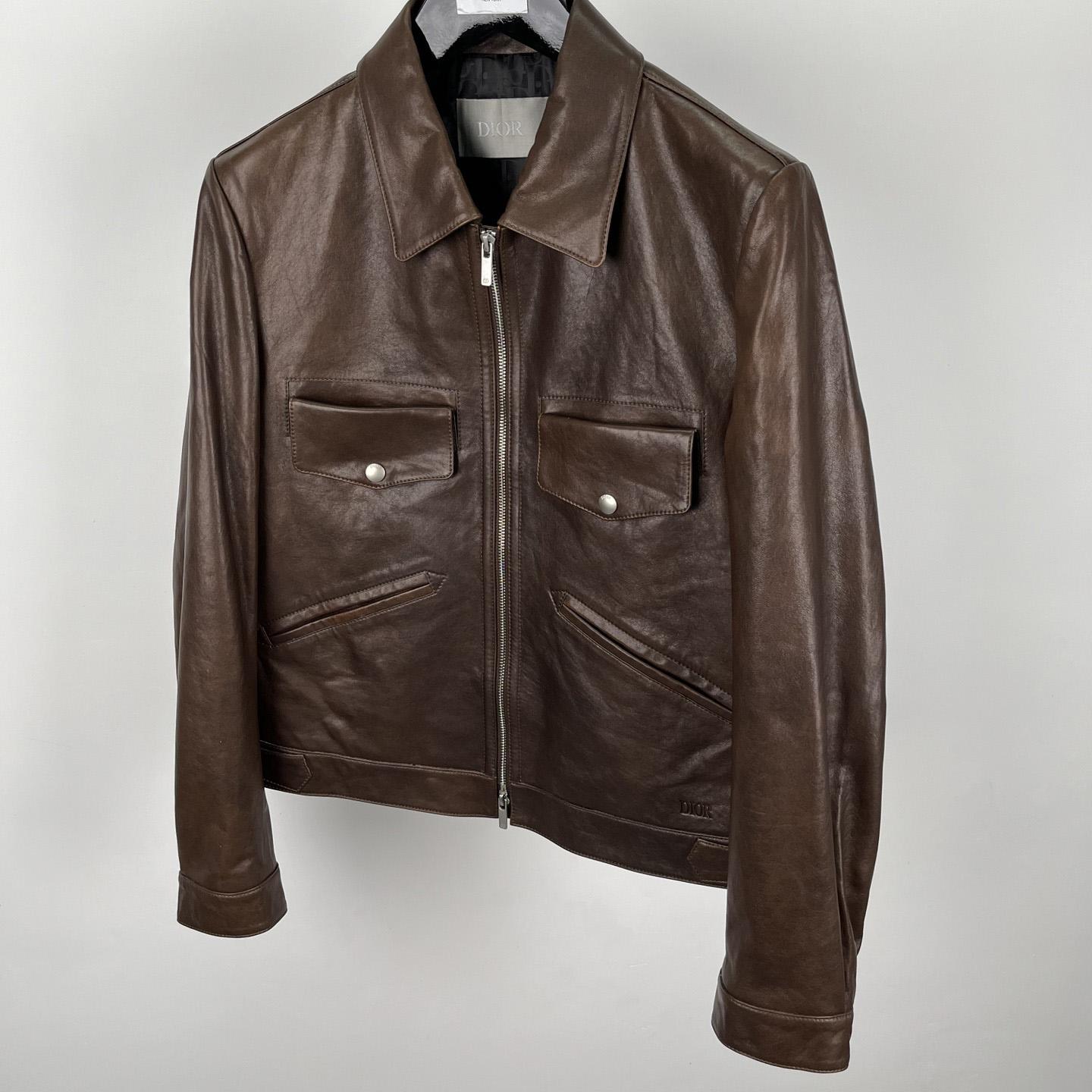 Dior Zipped Jacket Brown Napa Calfskin - DopestKickz