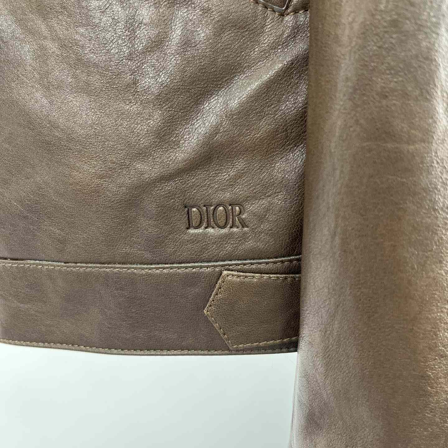 Dior Zipped Jacket Brown Napa Calfskin - DopestKickz