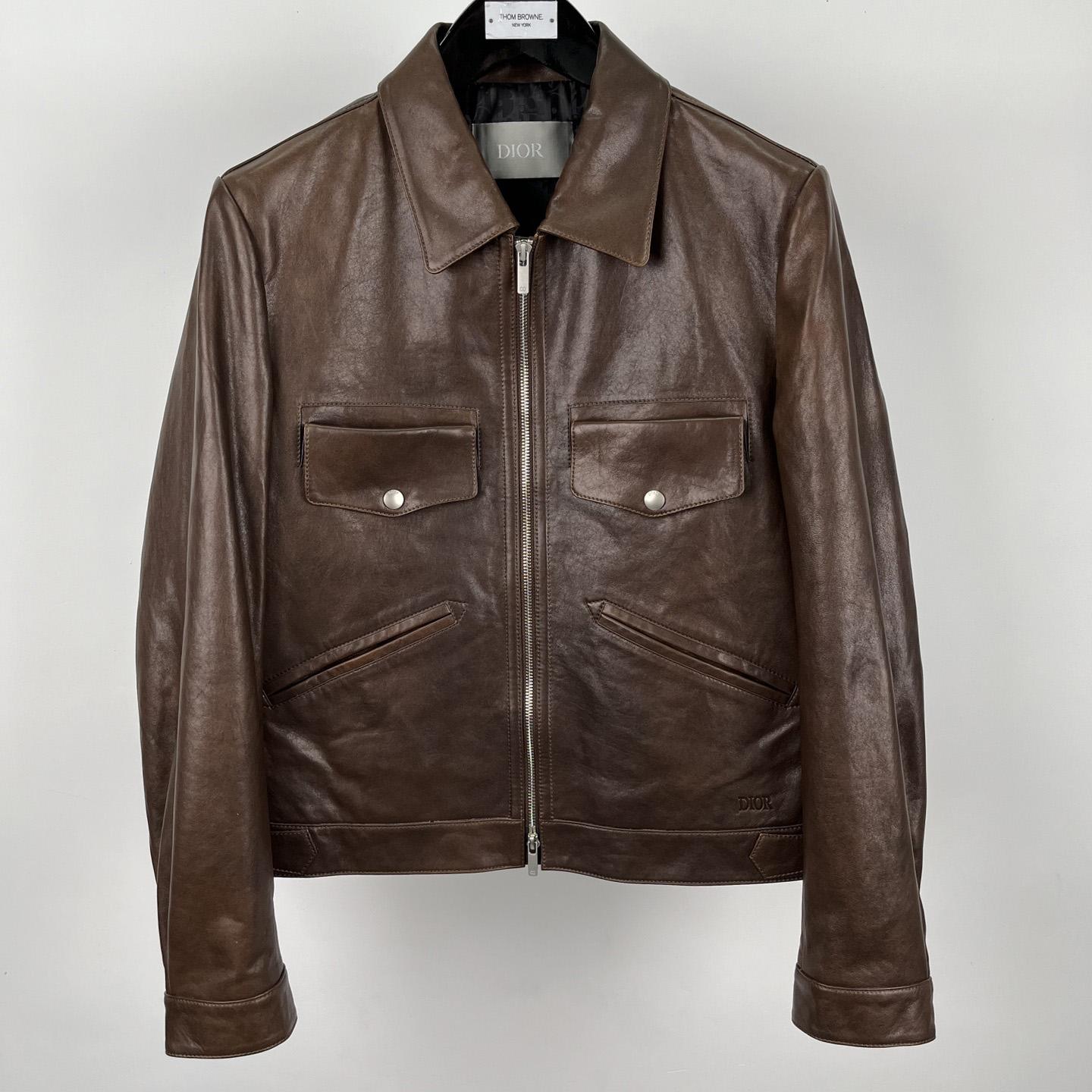 Dior Zipped Jacket Brown Napa Calfskin - DopestKickz