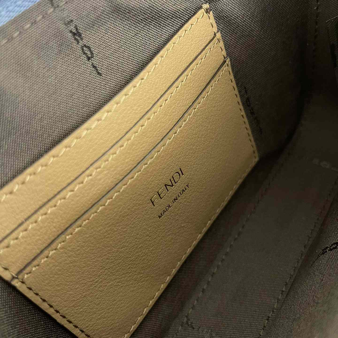 Fendi Baguette Pouch Light Blue FF Denim Fabric Pouch With Chain - DopestKickz