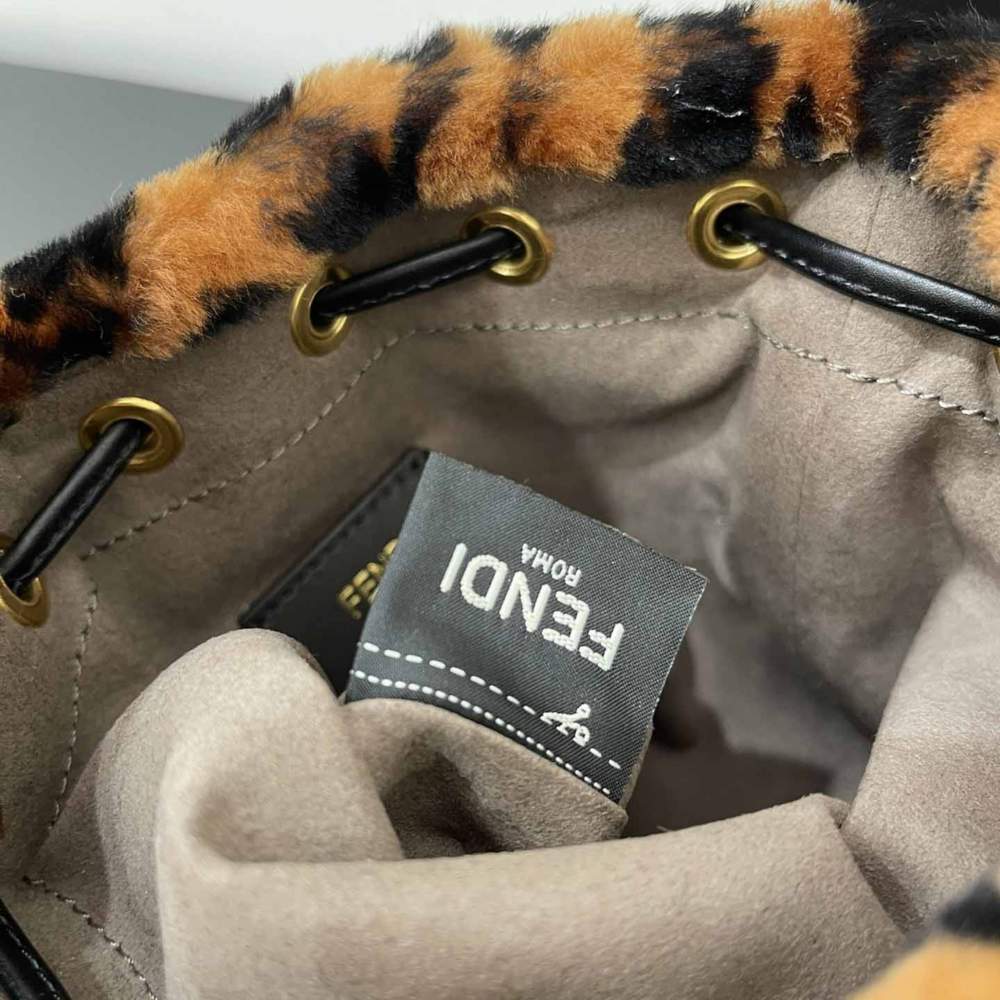 Fendi Mon Tresor Mini-bag in brown sheepskin - DopestKickz