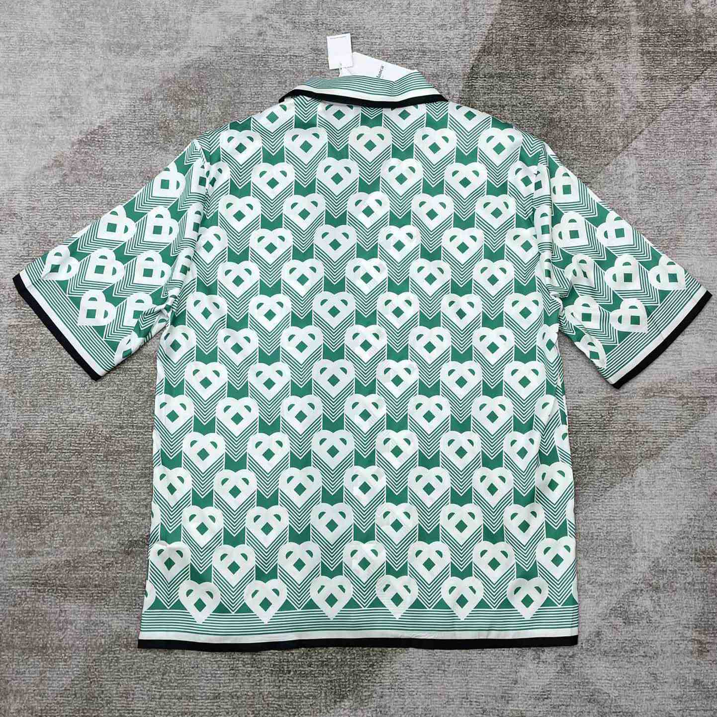 Casablanca Cuban Collar Short-Sleeve Shirt 'Heart Monogram Sport'   CA3482 - DopestKickz