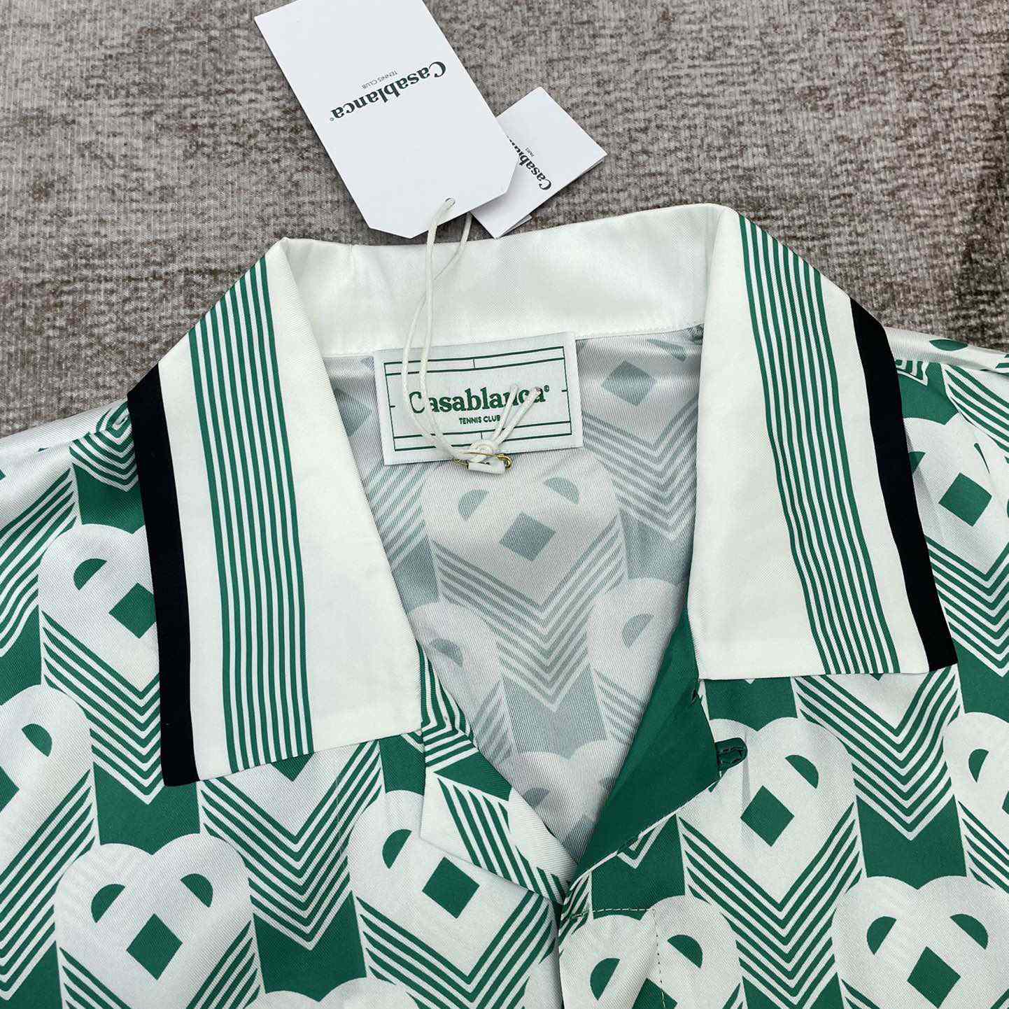 Casablanca Cuban Collar Short-Sleeve Shirt 'Heart Monogram Sport'   CA3482 - DopestKickz