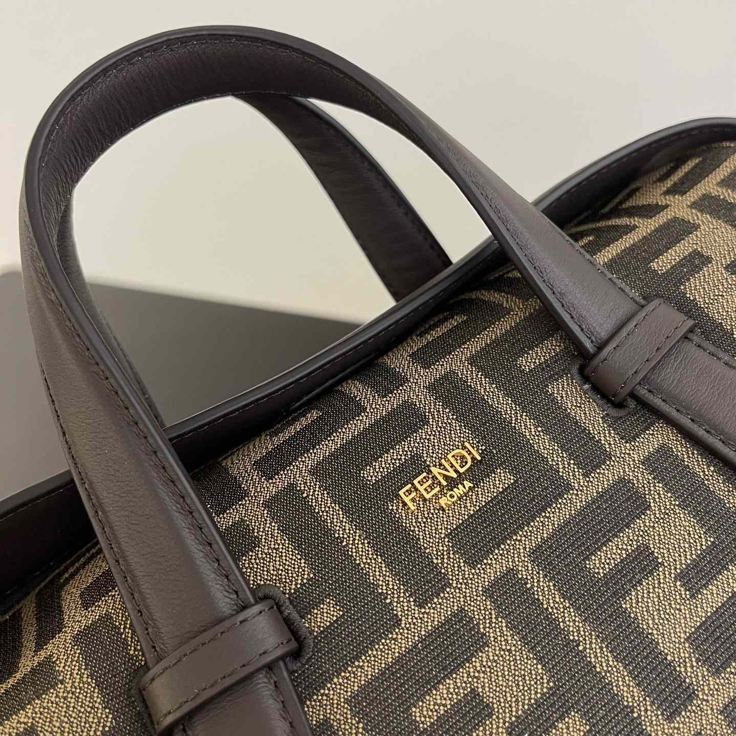 Fendi Boston 365 Brown FF jacquard fabric bag - DopestKickz