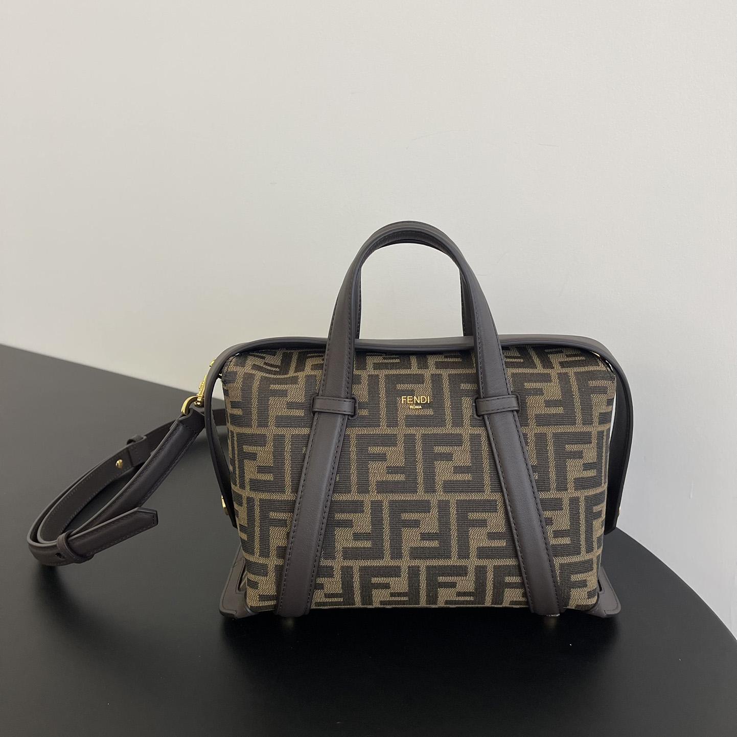 Fendi Boston 365 Brown FF jacquard fabric bag - DopestKickz