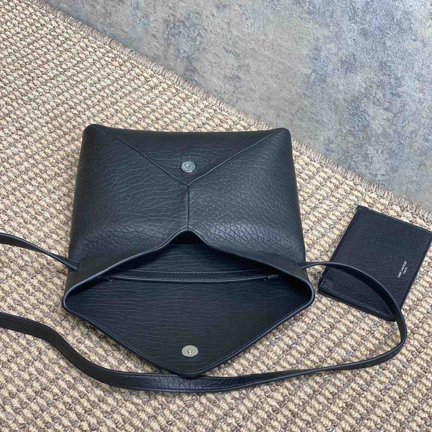 Saint Laurent Cassandre Envelope Messenger In Lambskin - DopestKickz