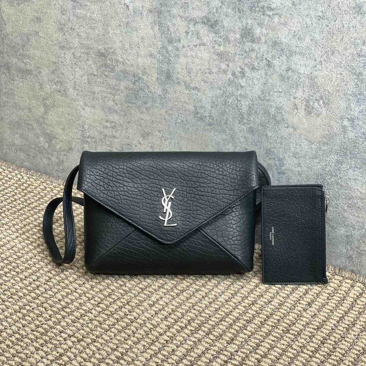 Saint Laurent Cassandre Envelope Messenger In Lambskin - DopestKickz