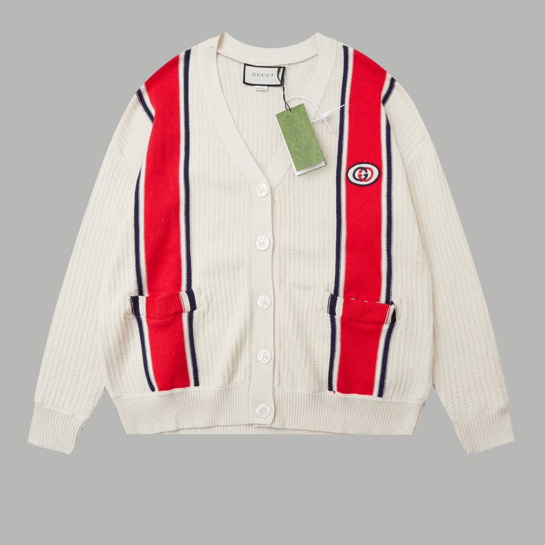 Gucci Knit Cotton Cardigan With Patch - DopestKickz