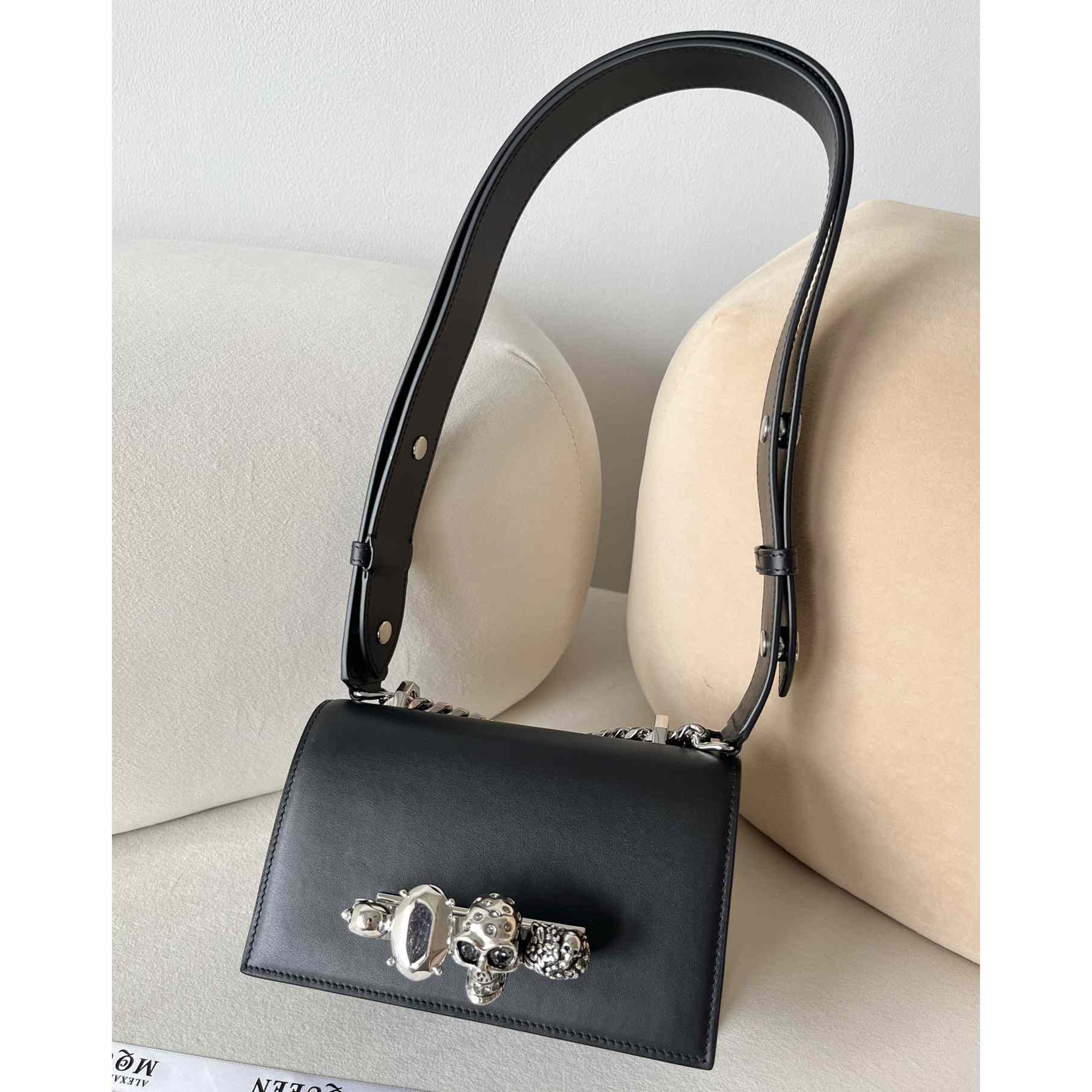 Alexander McQueen The Biker Mini Jewelled Satchel 'Black' (18*12*6cm) - DopestKickz