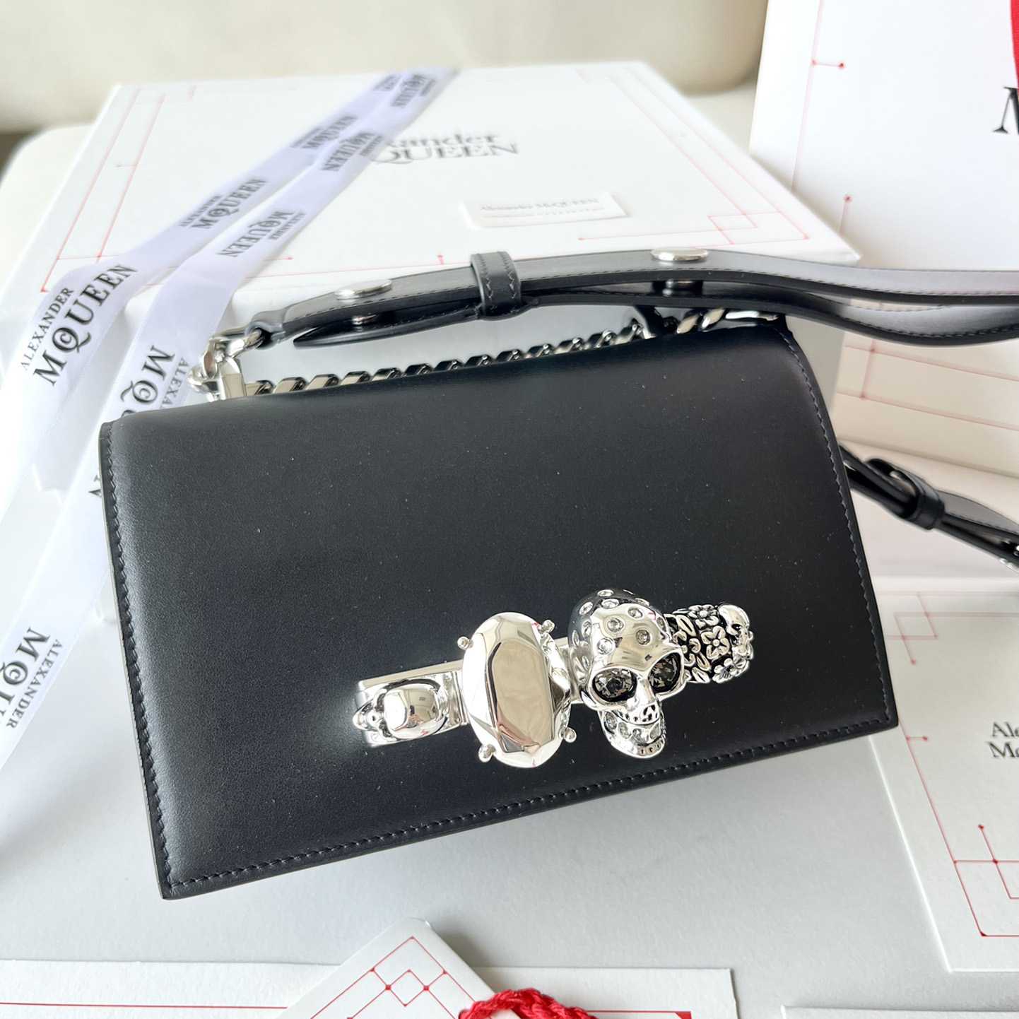 Alexander McQueen The Biker Mini Jewelled Satchel 'Black' (18*12*6cm) - DopestKickz