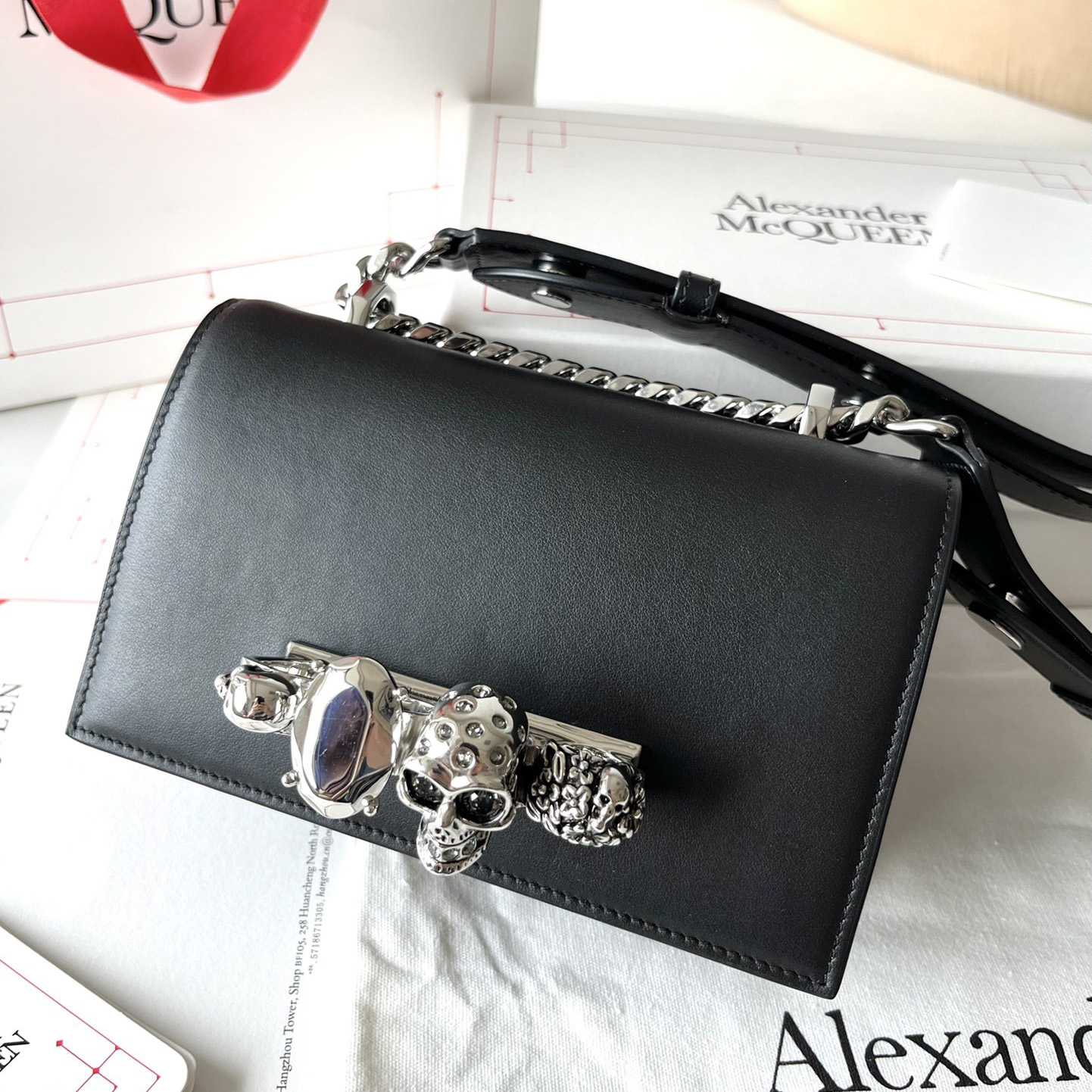 Alexander McQueen The Biker Mini Jewelled Satchel 'Black' (18*12*6cm) - DopestKickz