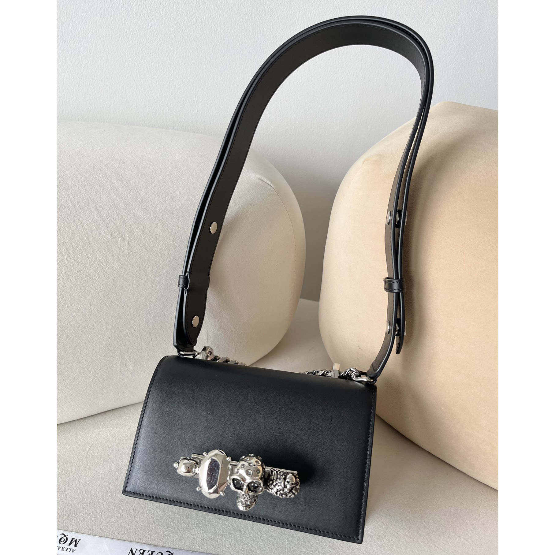 Alexander McQueen The Biker Mini Jewelled Satchel 'Black' (18*12*6cm) - DopestKickz