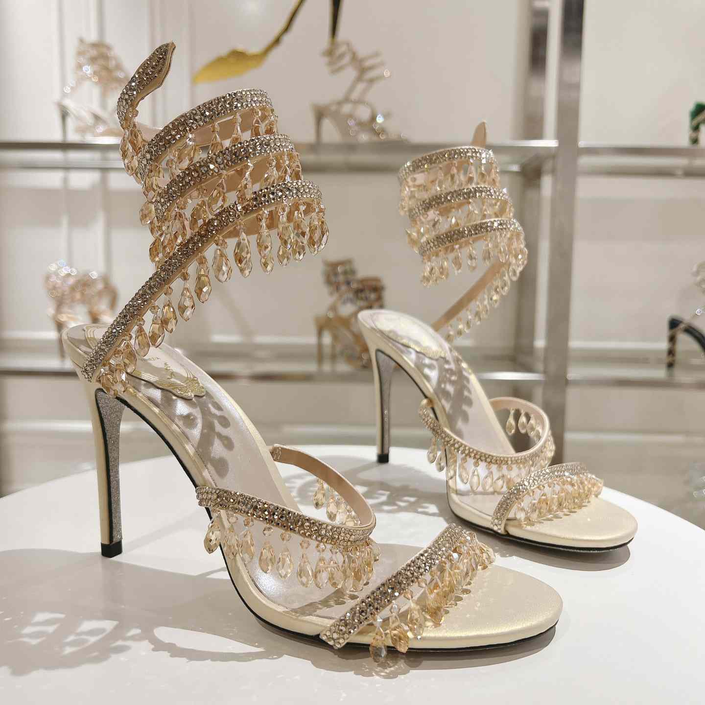 Rene Caovilla Natural Chandelier Sandals - DopestKickz