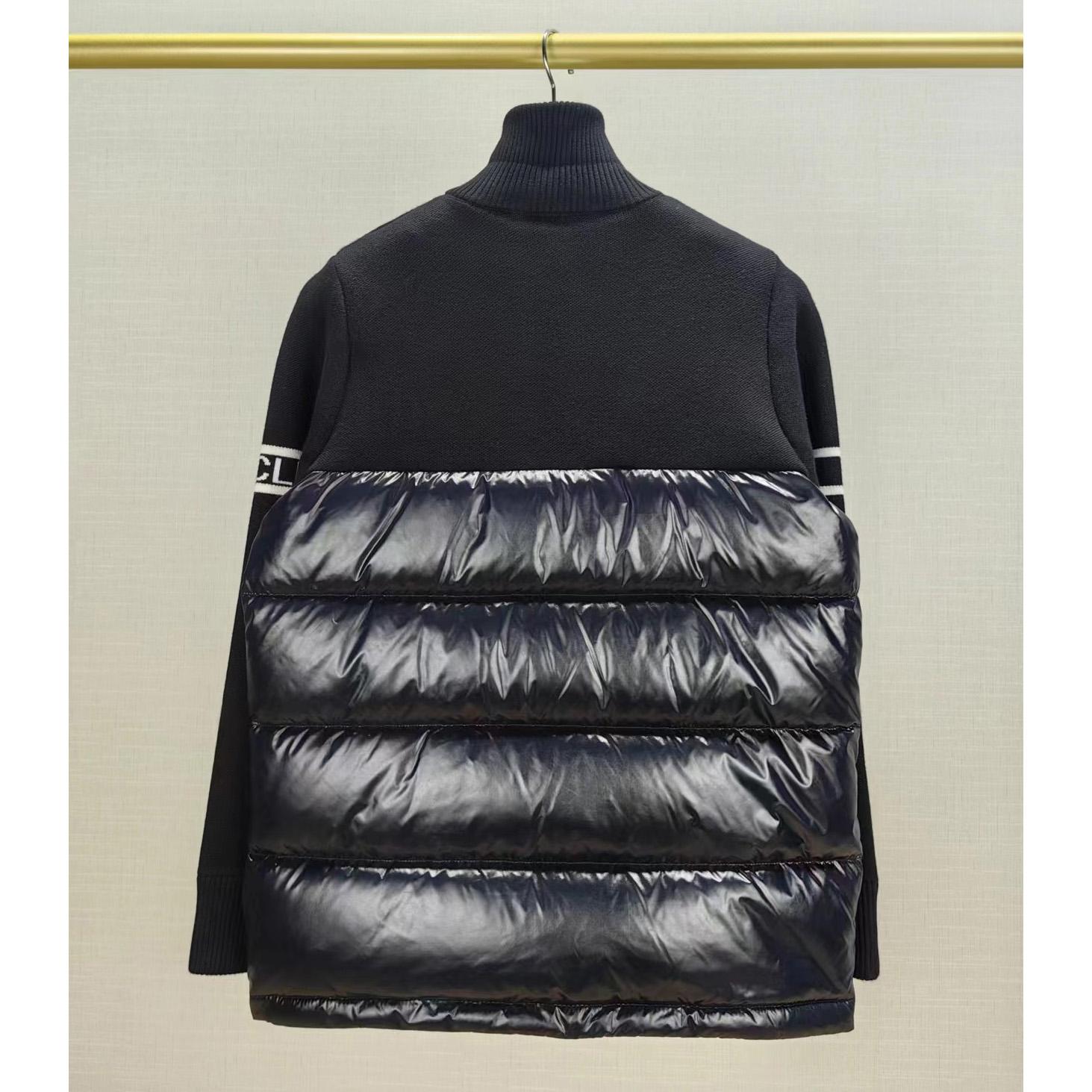 Moncler Navy Paneled Down Cardigan - DopestKickz