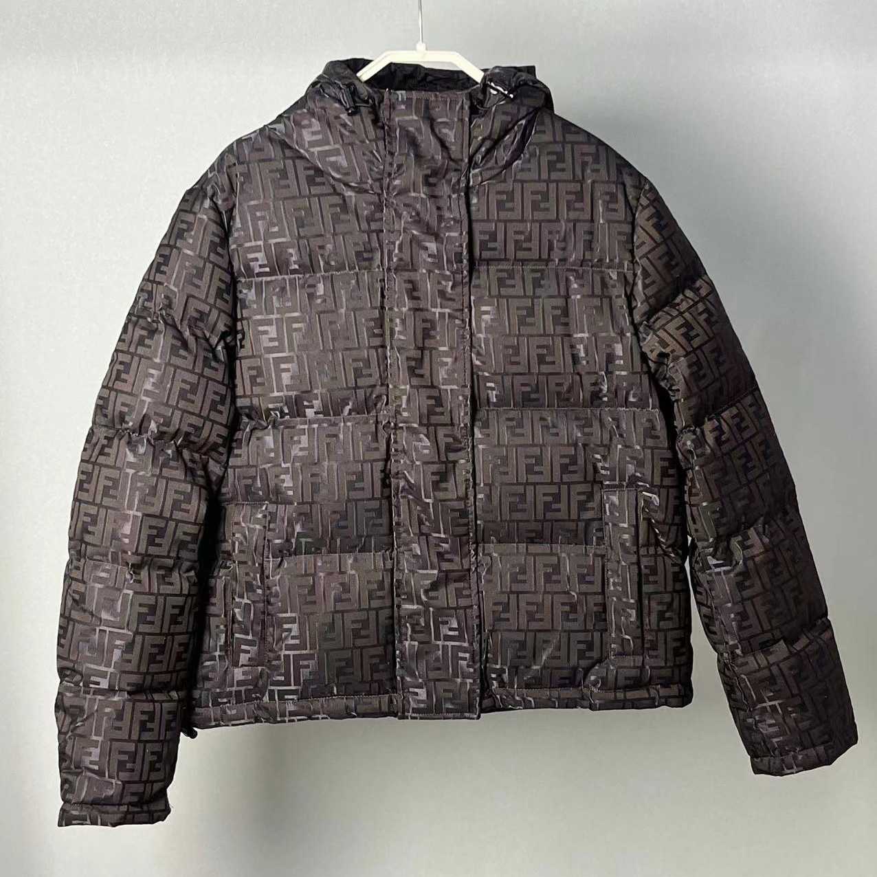 Fendi Brown Tech Fabric Down Jacket - DopestKickz