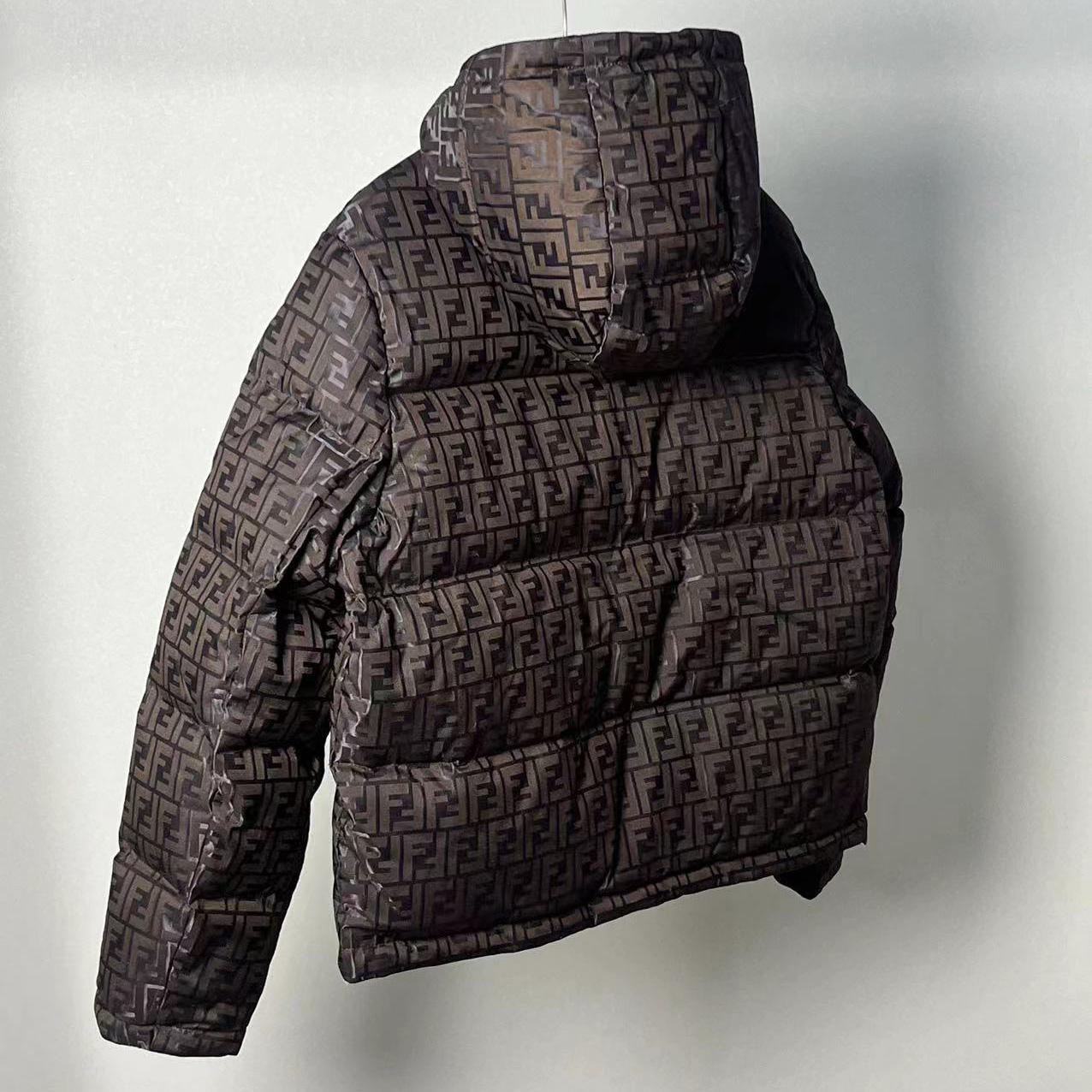 Fendi Brown Tech Fabric Down Jacket - DopestKickz