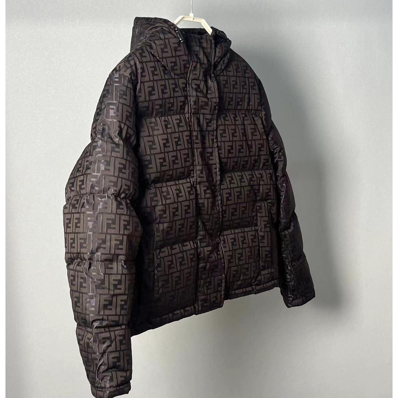 Fendi Brown Tech Fabric Down Jacket - DopestKickz
