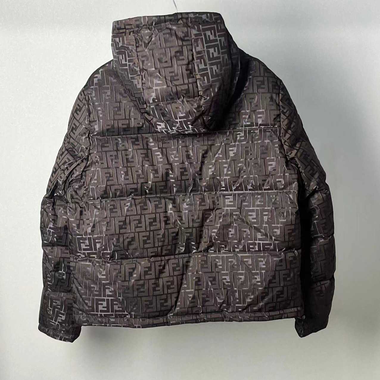 Fendi Brown Tech Fabric Down Jacket - DopestKickz