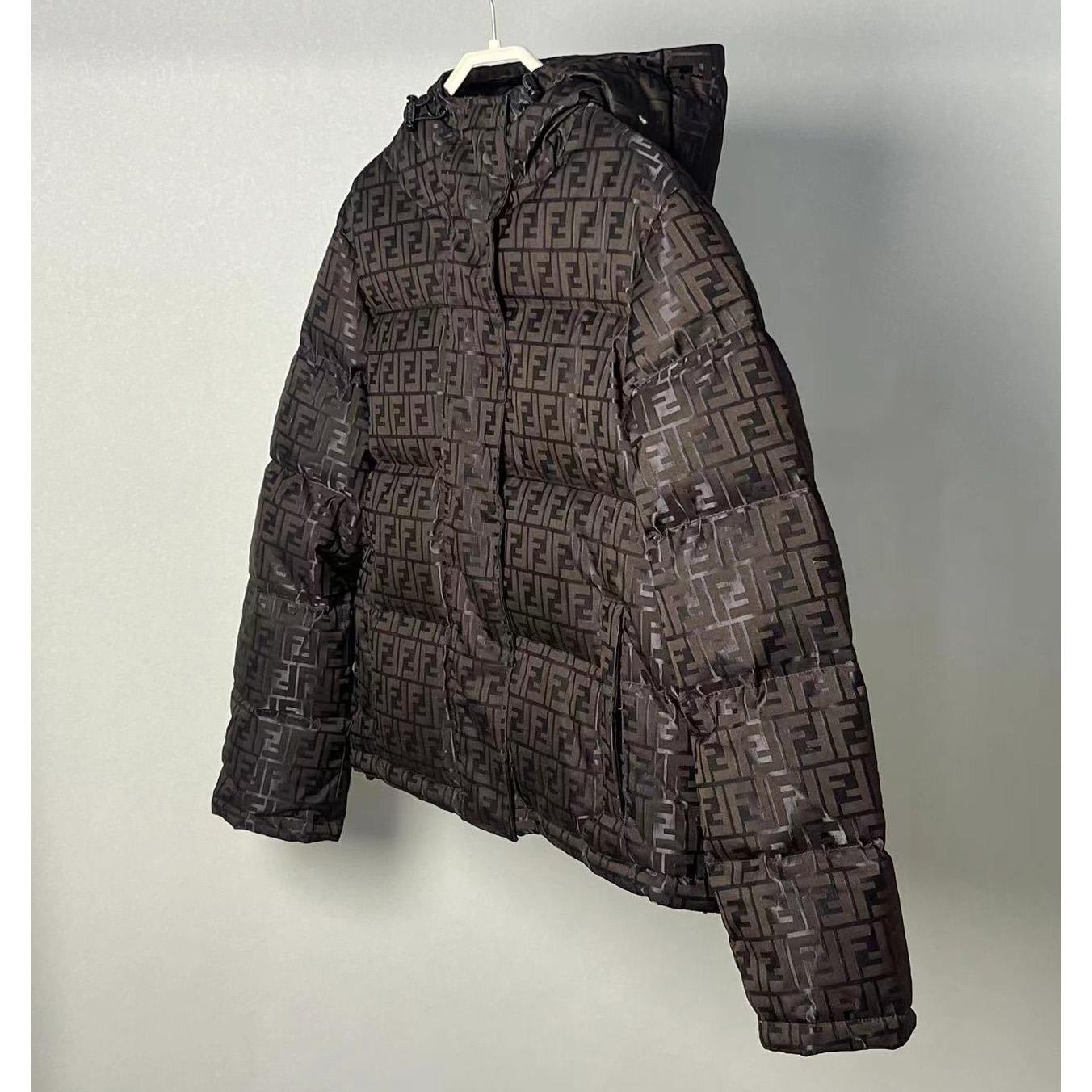 Fendi Brown Tech Fabric Down Jacket - DopestKickz