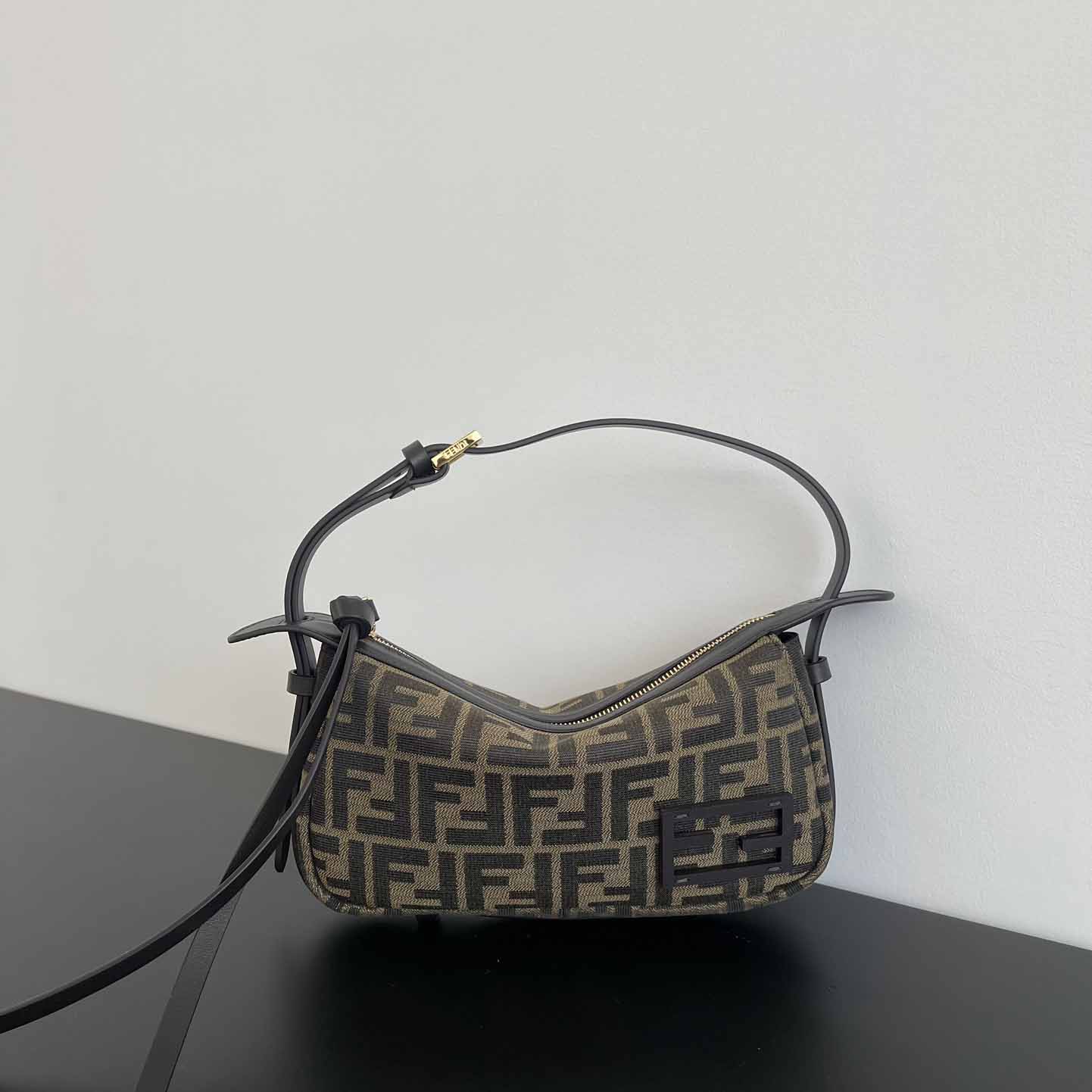Fendi Simply Fendi Mini Brown FF Jacquard Fabric Mini Bag - DopestKickz