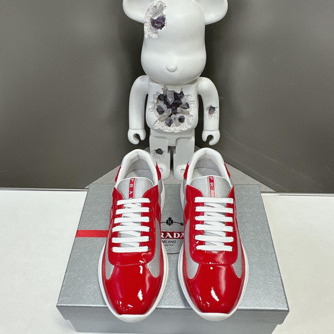 Prada Patent Leather And Technical Fabric Prada America's Cup Sneakers - DopestKickz