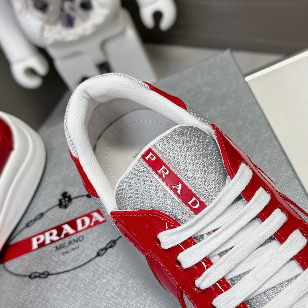 Prada Patent Leather And Technical Fabric Prada America's Cup Sneakers - DopestKickz