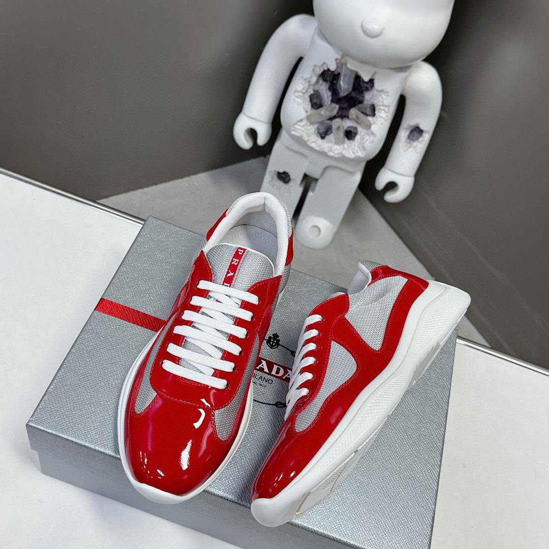 Prada Patent Leather And Technical Fabric Prada America's Cup Sneakers - DopestKickz