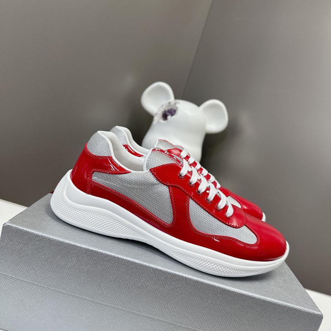 Prada Patent Leather And Technical Fabric Prada America's Cup Sneakers - DopestKickz