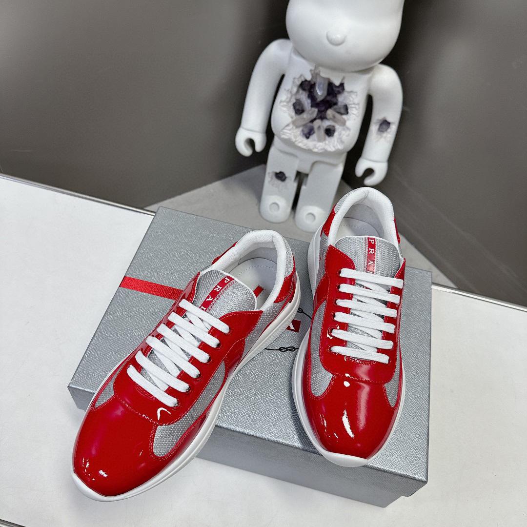 Prada Patent Leather And Technical Fabric Prada America's Cup Sneakers - DopestKickz