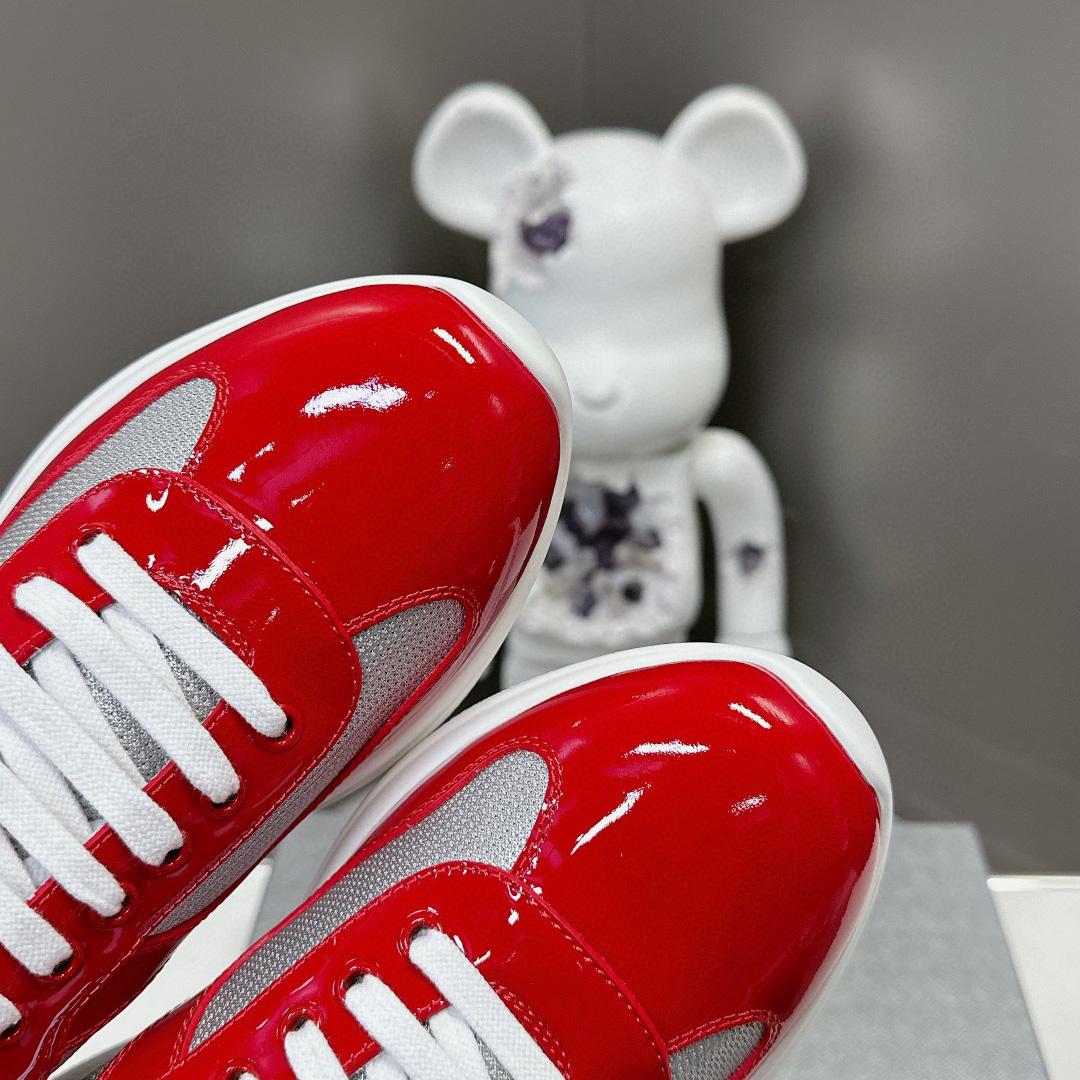 Prada Patent Leather And Technical Fabric Prada America's Cup Sneakers - DopestKickz