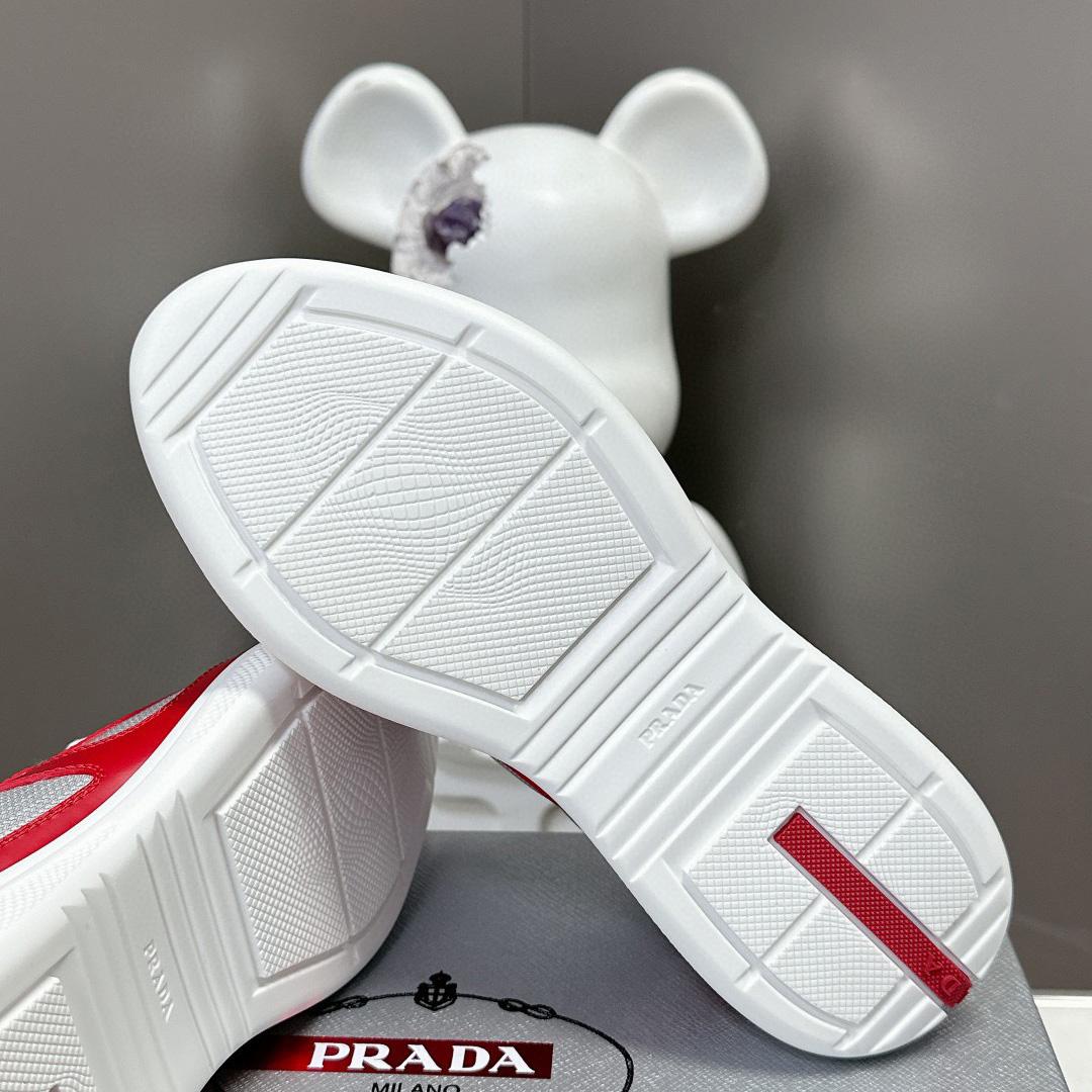 Prada Patent Leather And Technical Fabric Prada America's Cup Sneakers - DopestKickz