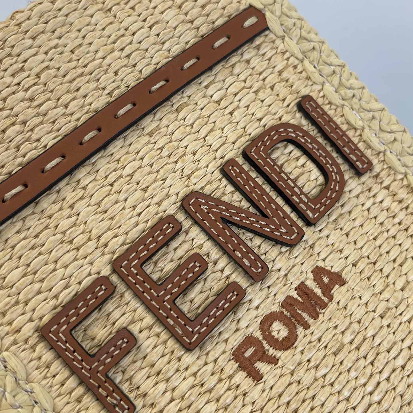 Fendi Mini Sunshine Shopper Beige Cotton Fiber Mini-bag - DopestKickz