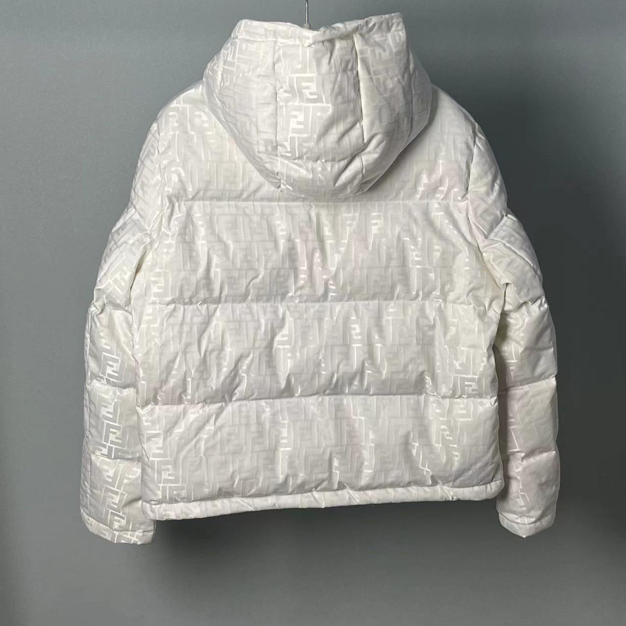 Fendi White Tech Fabric Down Jacket - DopestKickz